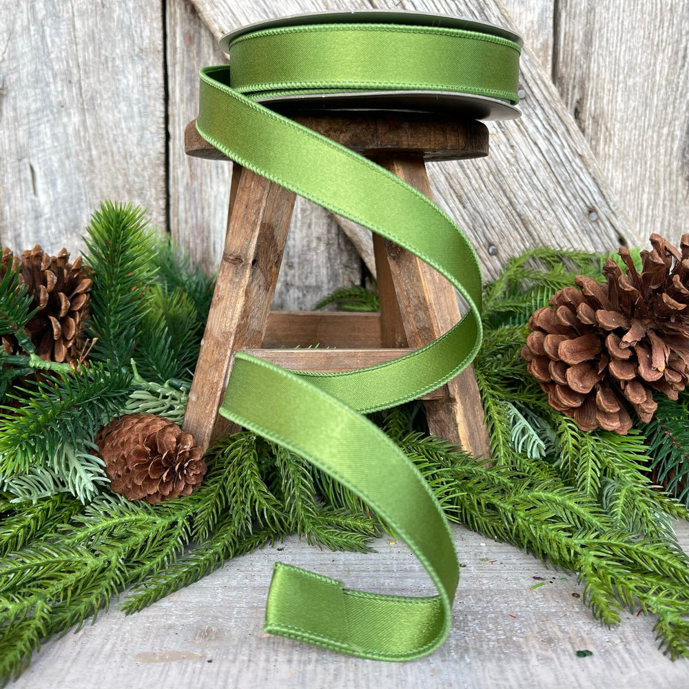 1" Forest Green Satin Ribbon, Farrisilk Ribbon