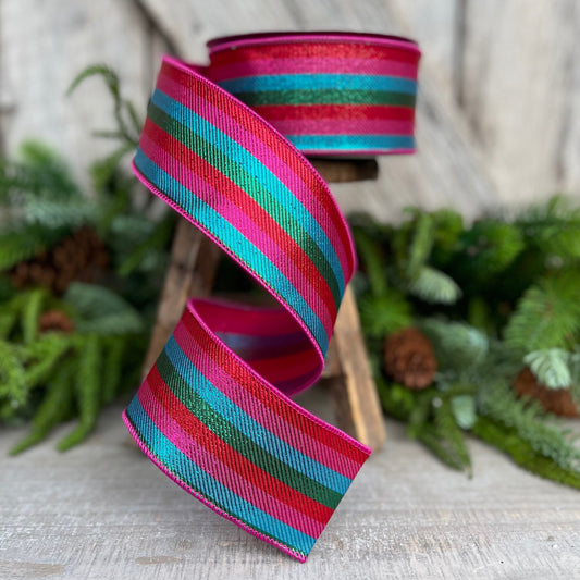 2.5" Candy Stripe Ribbon, Farrisilk Ribbon
