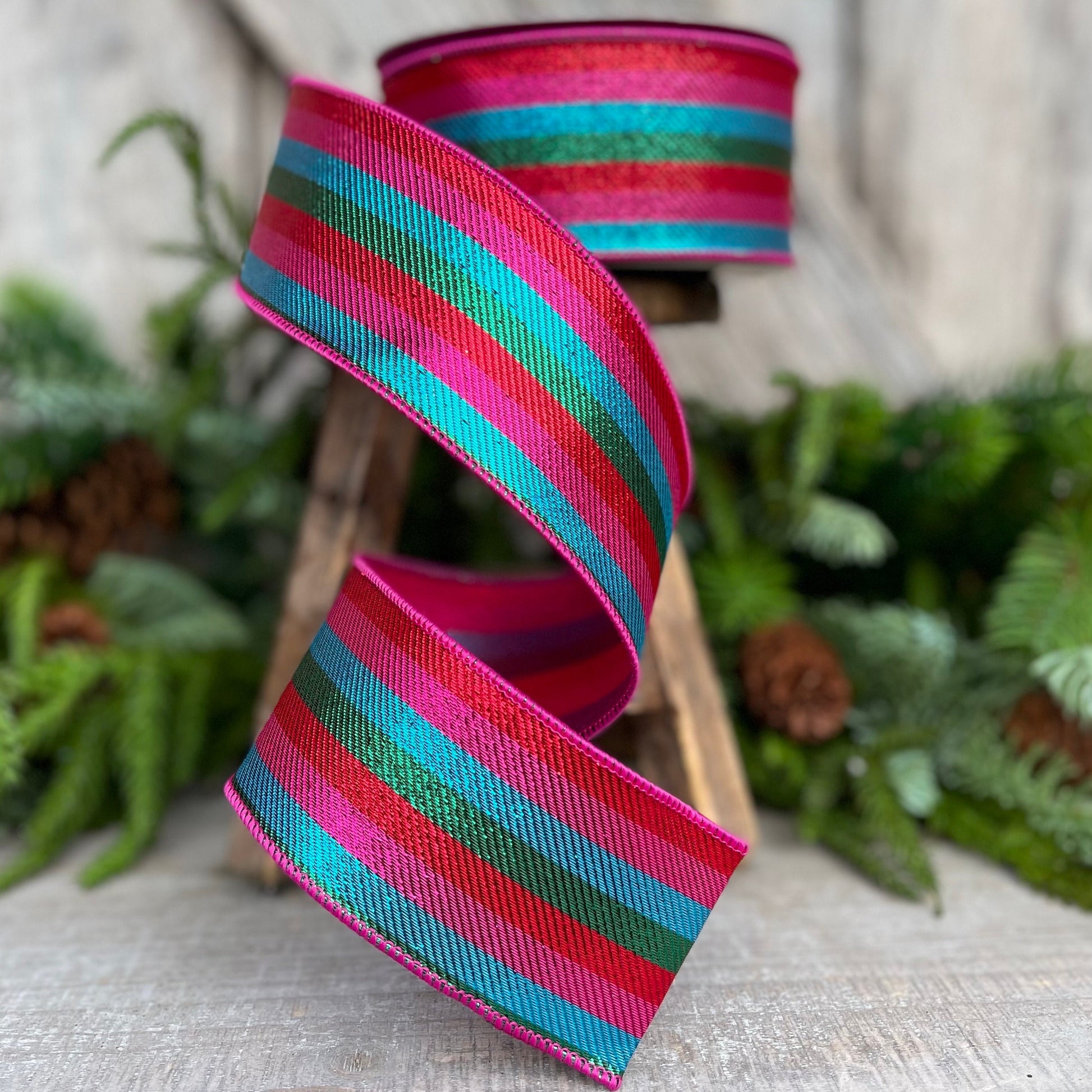 2.5" Candy Stripe Ribbon, Farrisilk Ribbon