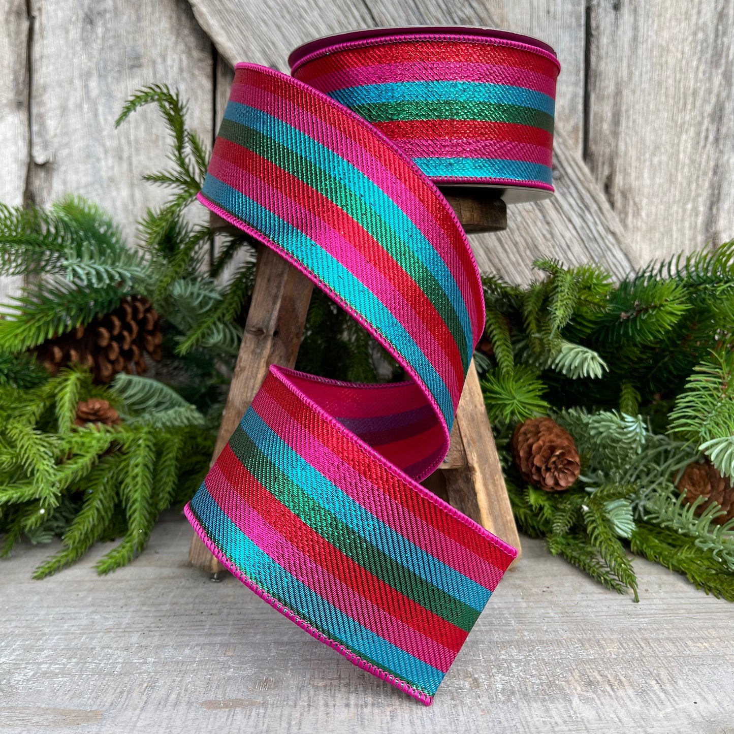 2.5" Candy Stripe Ribbon, Farrisilk Ribbon