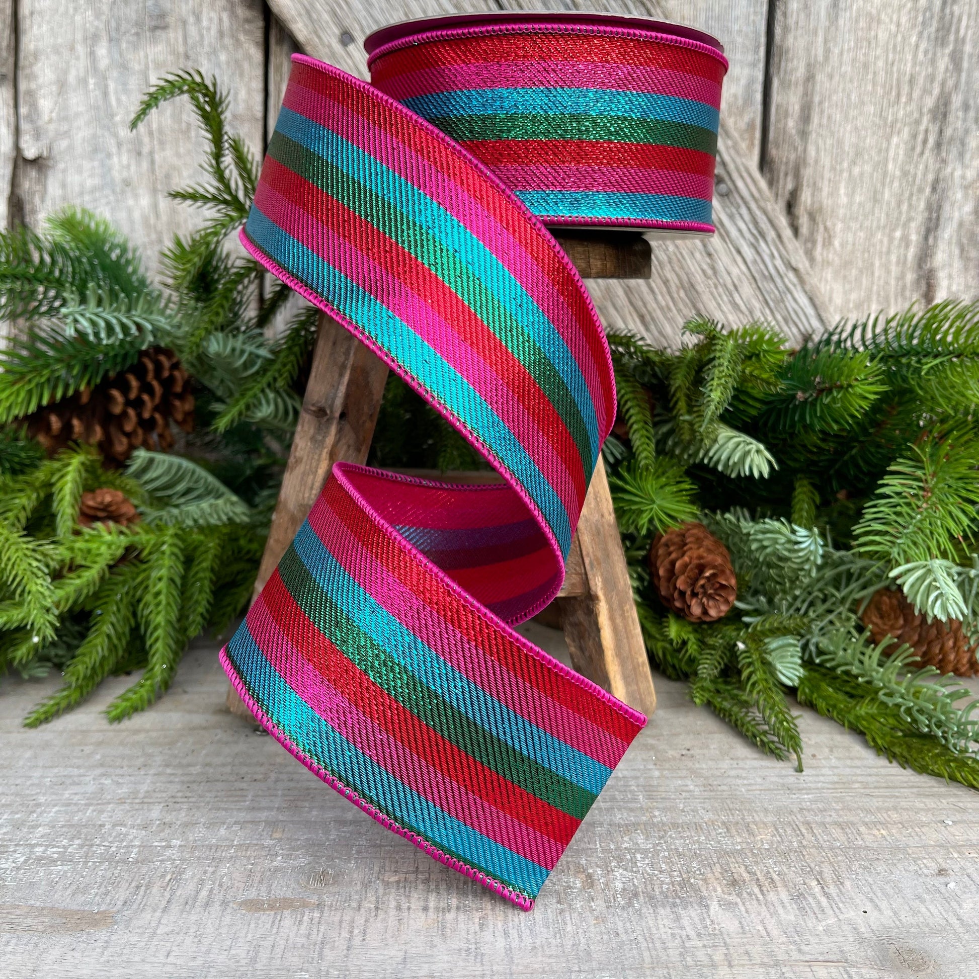 2.5" Candy Stripe Ribbon, Farrisilk Ribbon