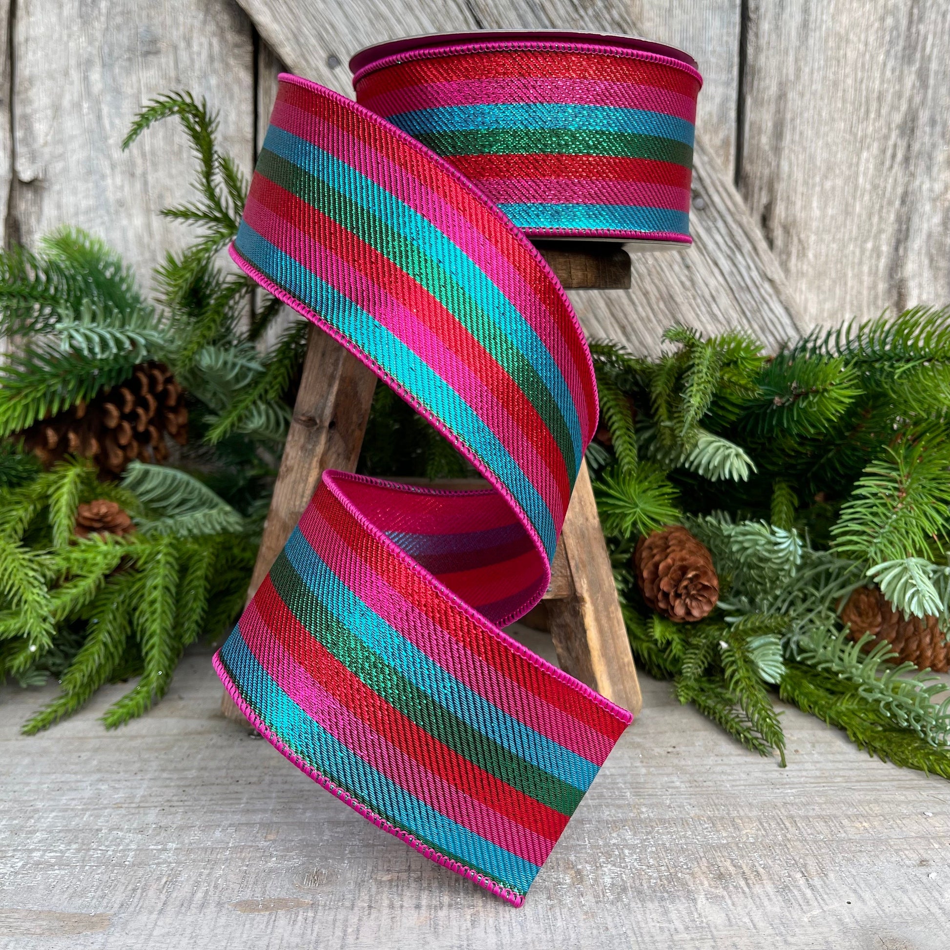 2.5" Candy Stripe Ribbon, Farrisilk Ribbon