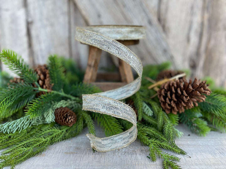1" Platinum Reflections RIbbon, Farrisilk Ribbon, Christmas Ribbon