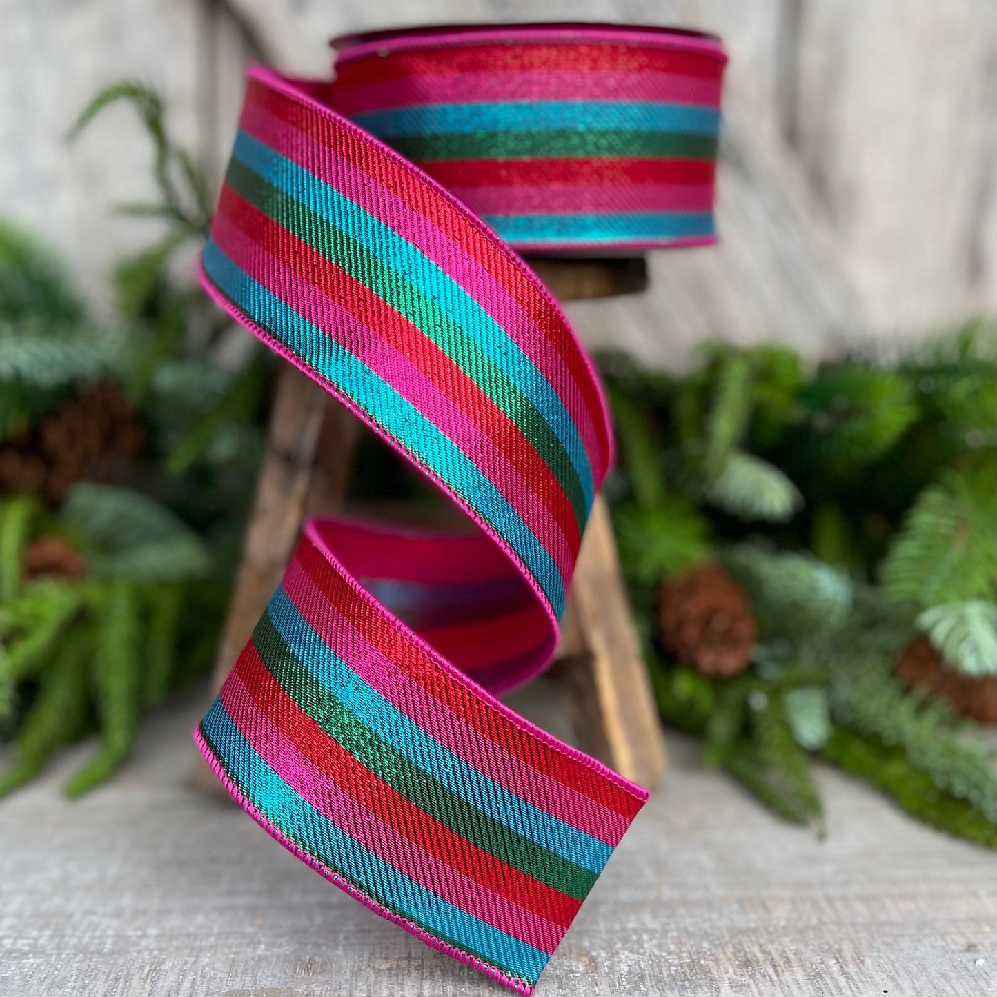 2.5" Candy Stripe Ribbon, Farrisilk Ribbon