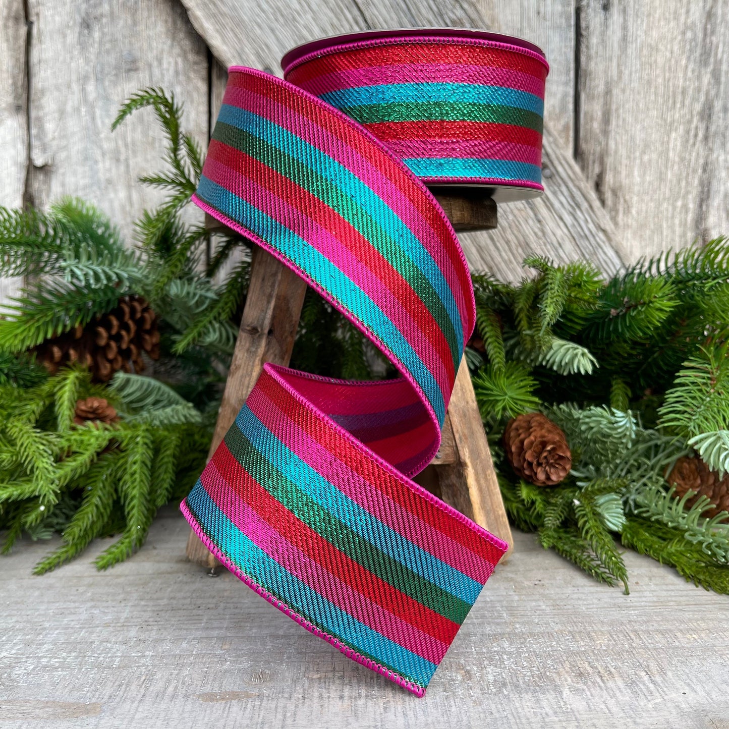 2.5" Candy Stripe Ribbon, Farrisilk Ribbon