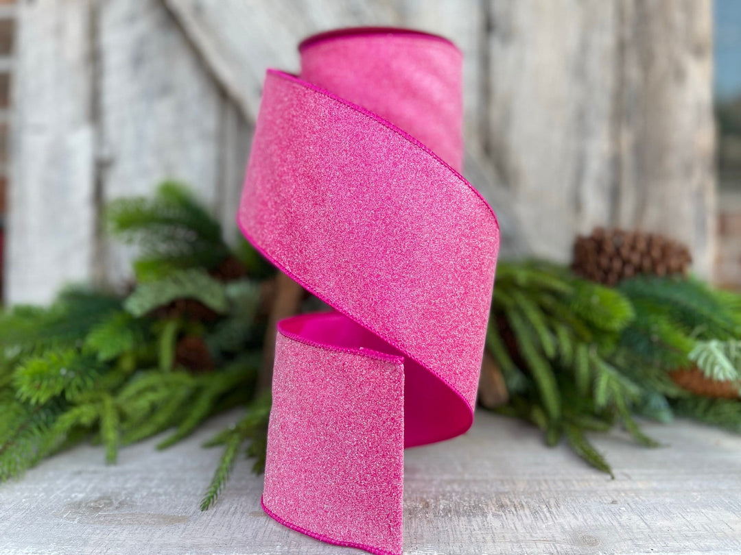 4" Hot Pink sugar candy ribbon, Farrisilk Ribbon