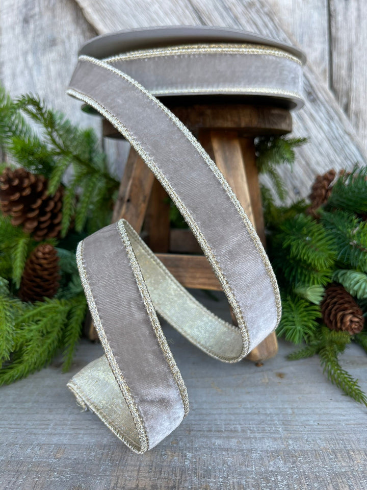 1" Platinum Velvet Luster, Farrisilk Ribbon