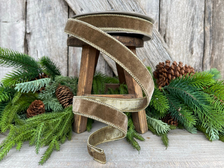 1” Mink Velvet Ribbon, Farrisilk ribbon, Velvet ribbon