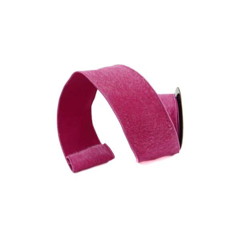 2.5" Hot Pink Fleece Ribbon, Wired Fleece Ribbon