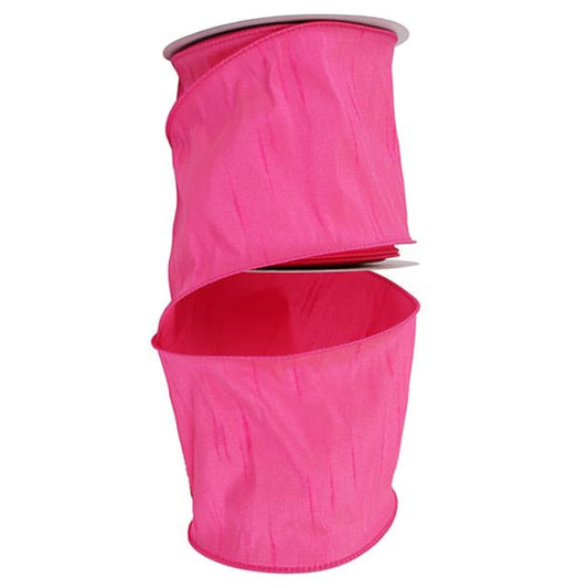 4" Hot Pink Ribbon, Wired Ribbon