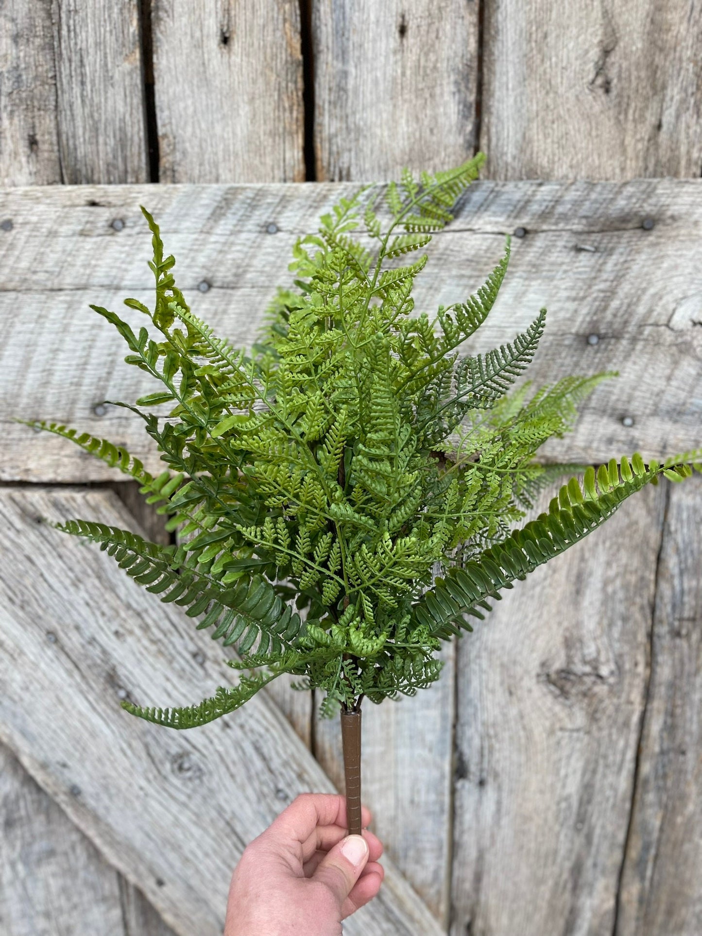 18" Real Touch Fern Bush, Artificial Fern Bush, Greenery Bush