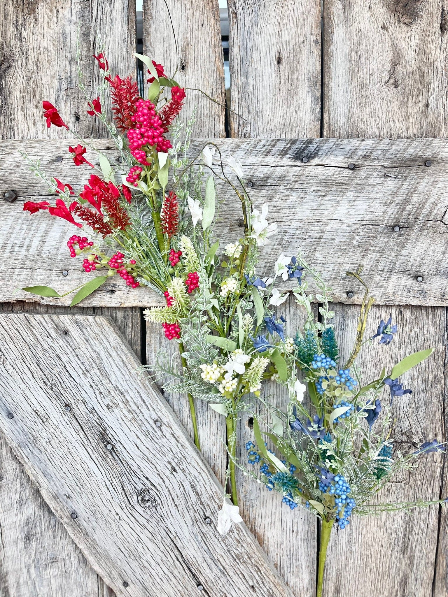 60919, 23" Red White Blue Lavender Floral Spray, Floral Filler Supply