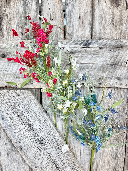 60919, 23" Red White Blue Lavender Floral Spray, Floral Filler Supply