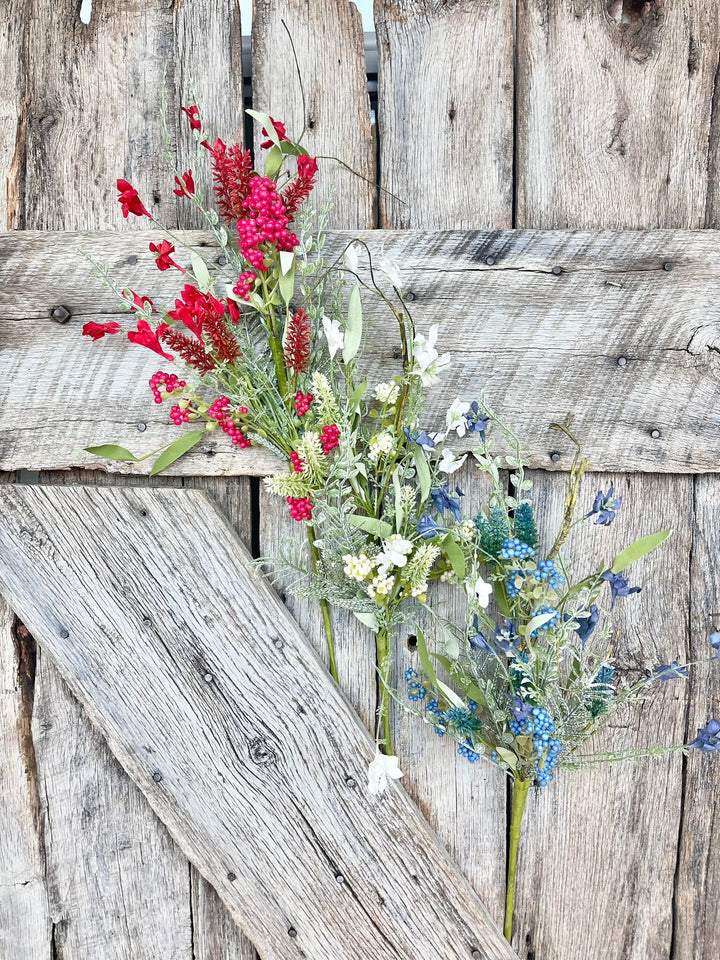 60919, 23" Red White Blue Lavender Floral Spray, Floral Filler Supply