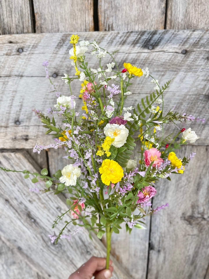 20" Mixed Wild Flower Bush, Floral Filler Spray, Spring Florals