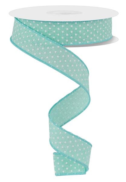 7/8" Mint Green Swiss Dots Ribbon, Mint Swiss Dots Ribbon