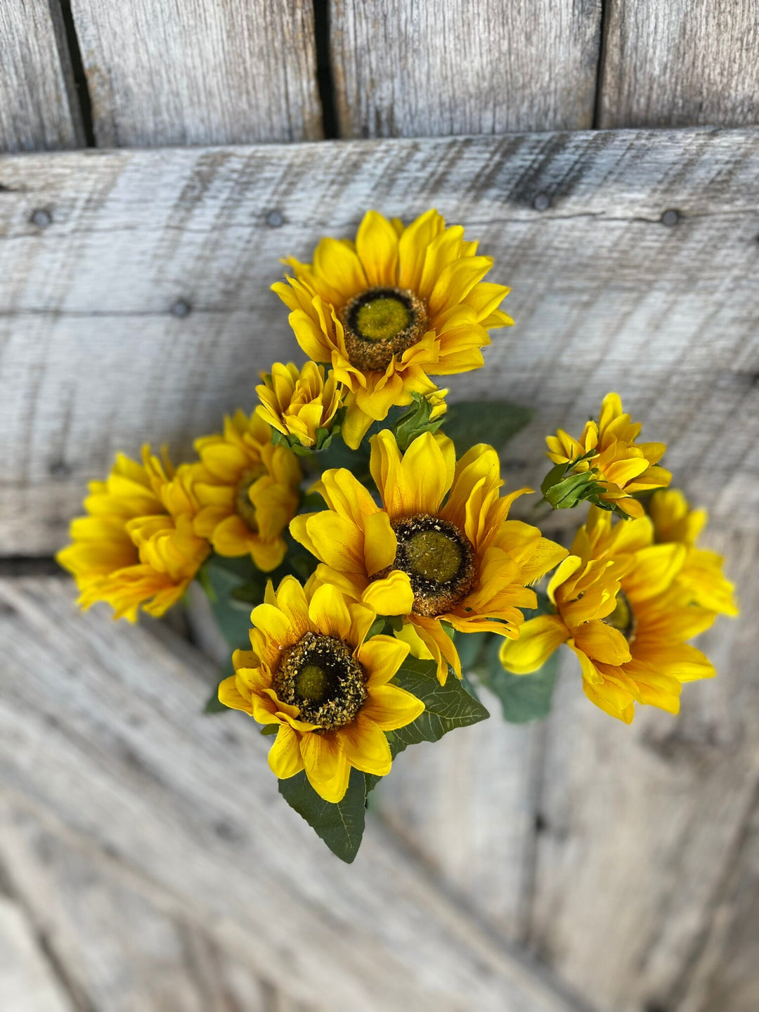 18" Yellow Artificial Sunflower Bush, Yellow Floral Arrangement, Home Decor