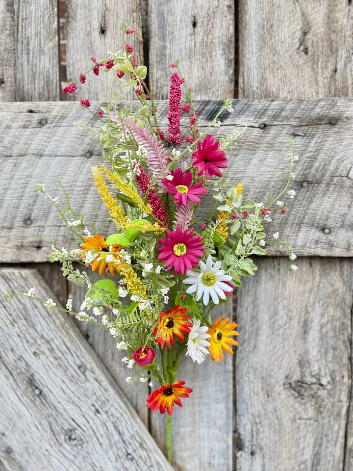 30" Hot Pink Daisy Spray, Bright Floral Spray, Spring FLoral Spray