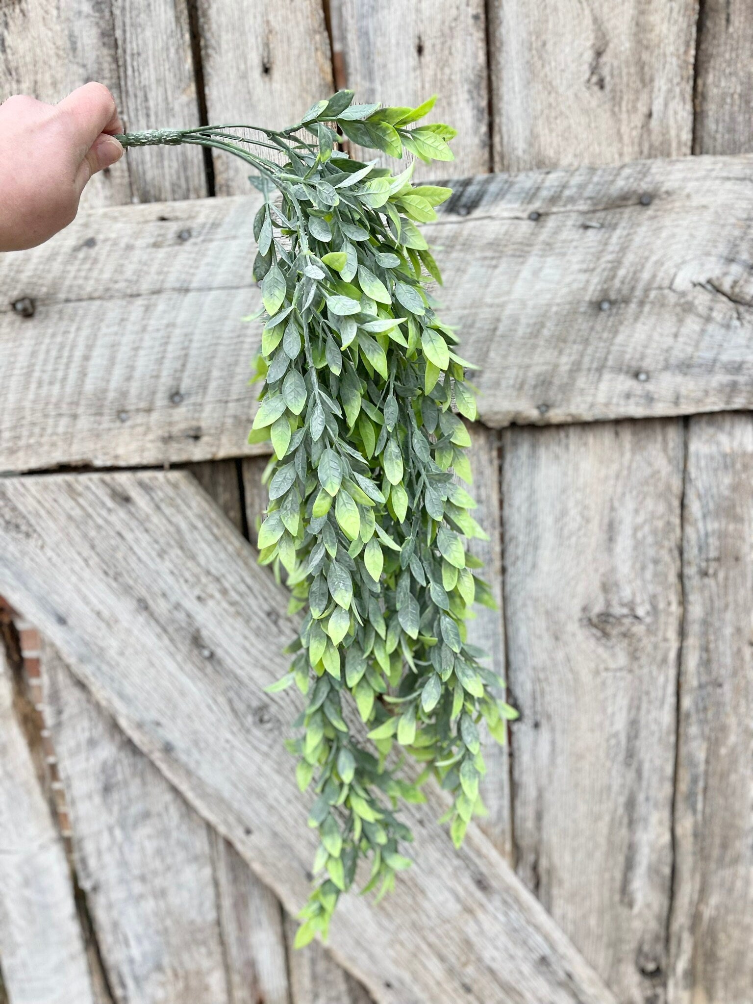 Ruscus Hanging Greenery Bush, 32" Mixed Greenery Bush, Artificial Greenery
