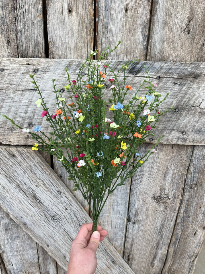 21" Multi Colored Flowering Bush, Floral Filler Bush, Spring Filler Flowers