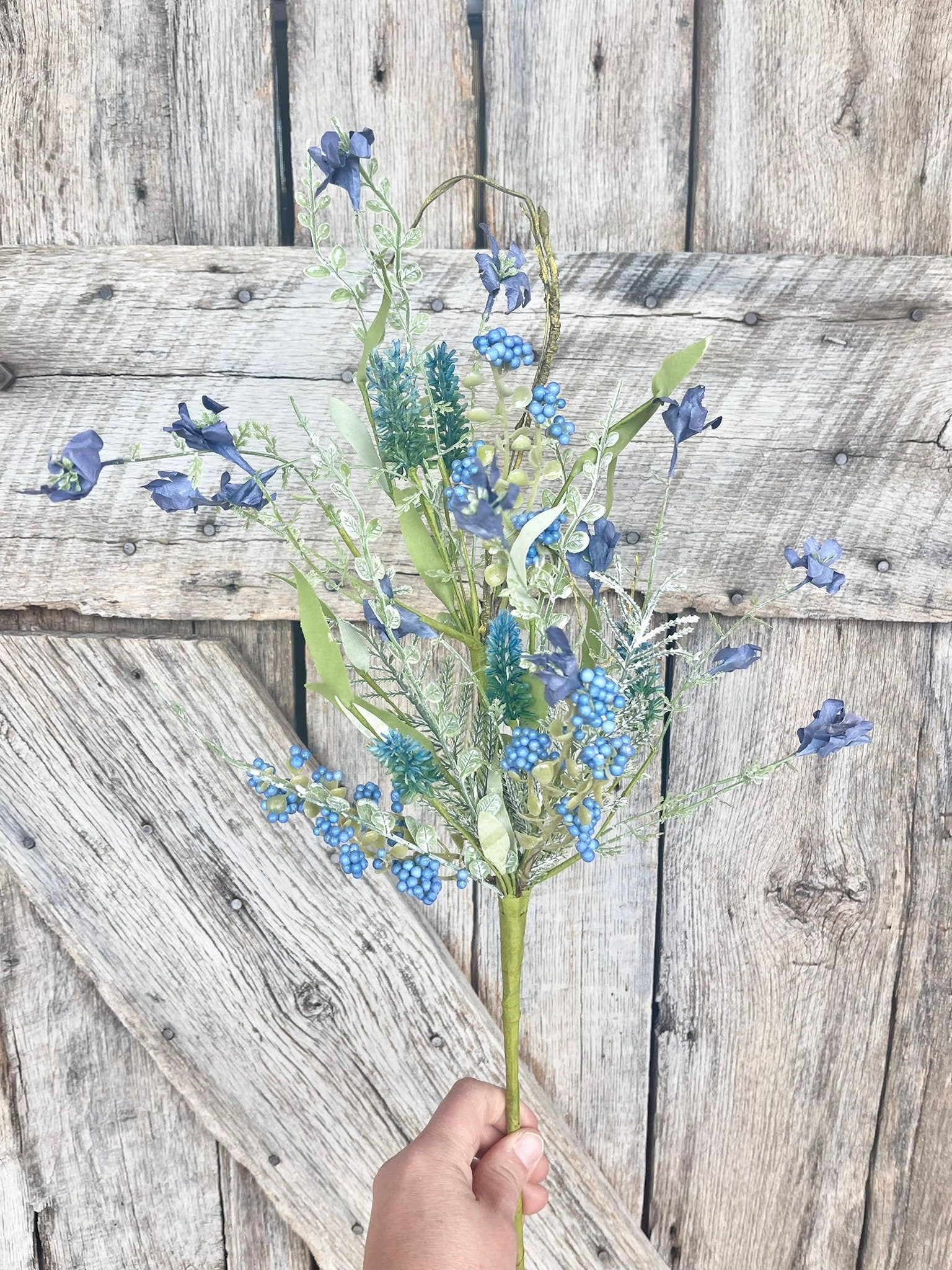60919, 23" Red White Blue Lavender Floral Spray, Floral Filler Supply