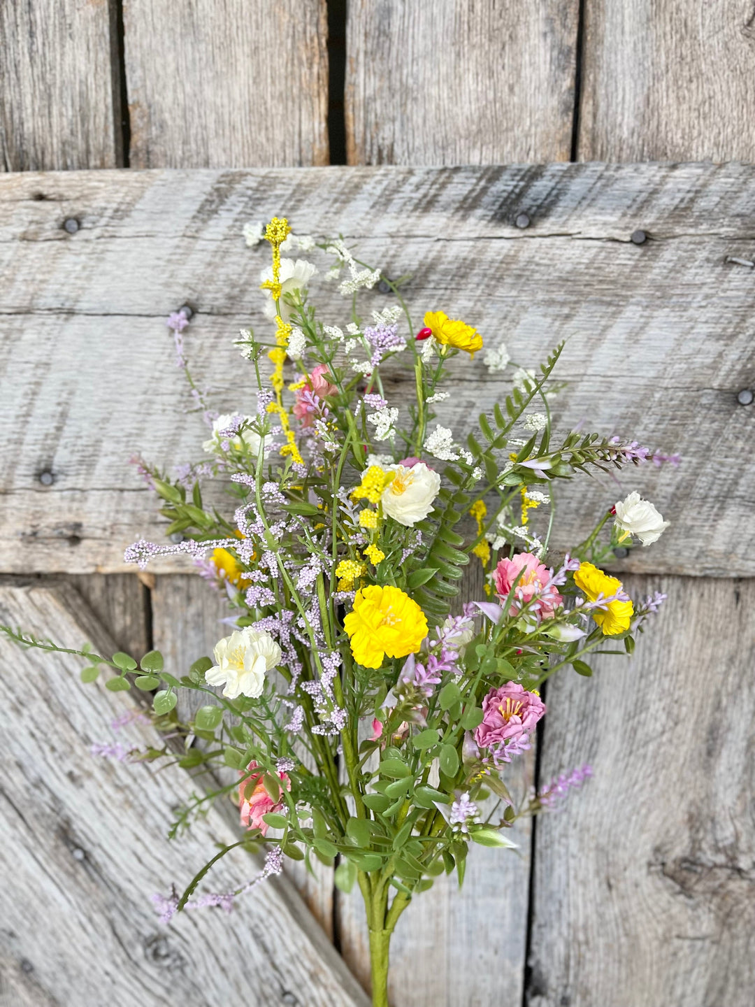 20" Mixed Wild Flower Bush, Floral Filler Spray, Spring Florals