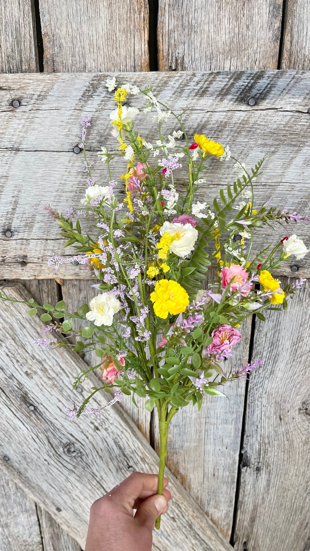 20" Mixed Wild Flower Bush, Floral Filler Spray, Spring Florals
