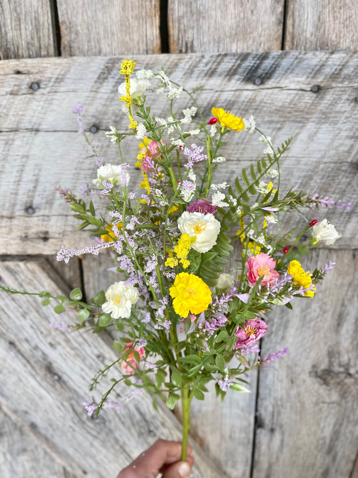 20" Mixed Wild Flower Bush, Floral Filler Spray, Spring Florals