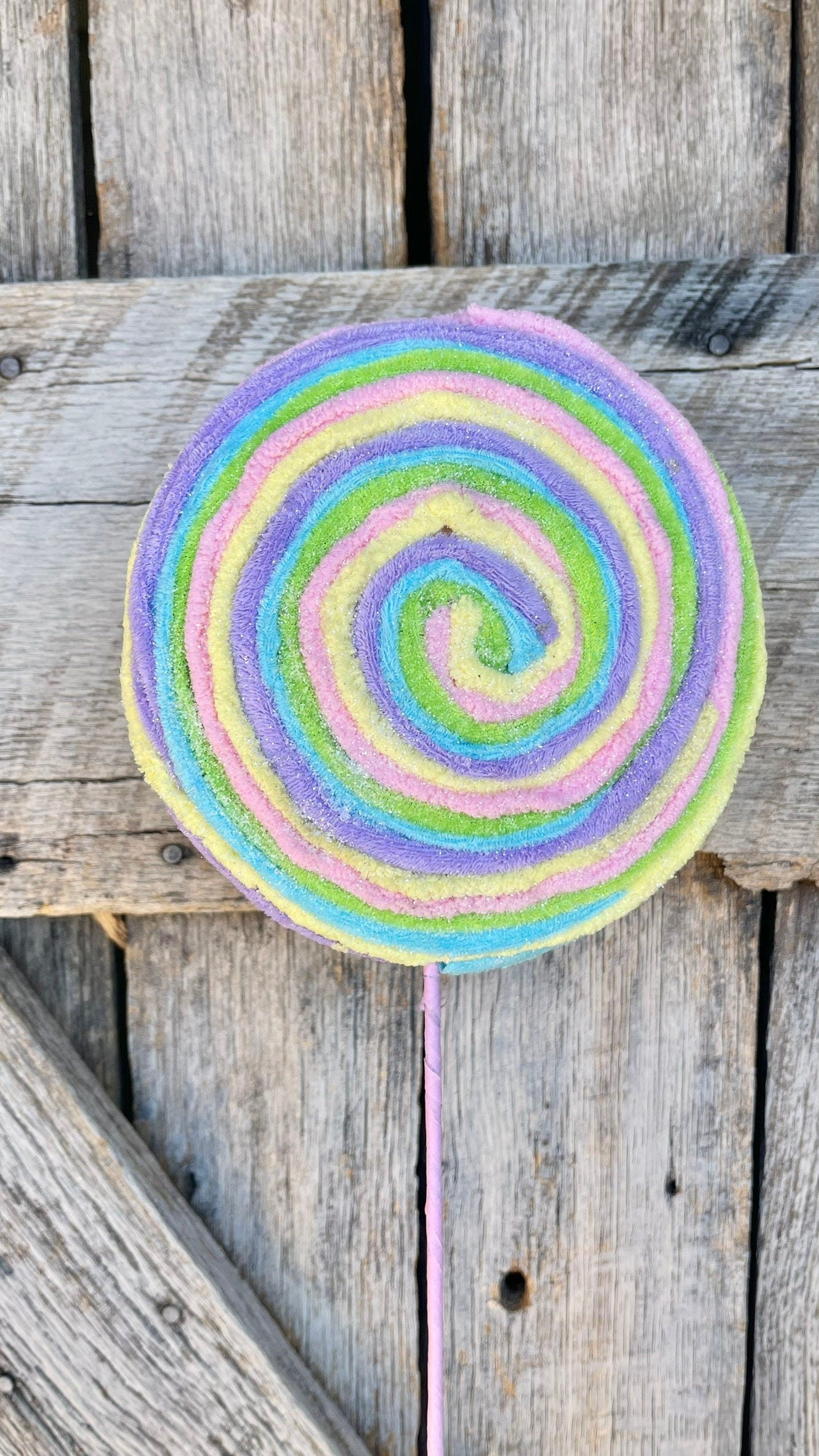 20" Christmas Lollipop, Pastel Swirl Lollipop, Candy Theme Decor