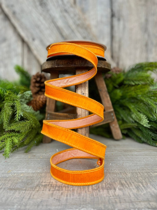 1" Orange Fusion Ribbon, Farrisilk Ribbon, Spring Summer Fall Halloween Ribbon