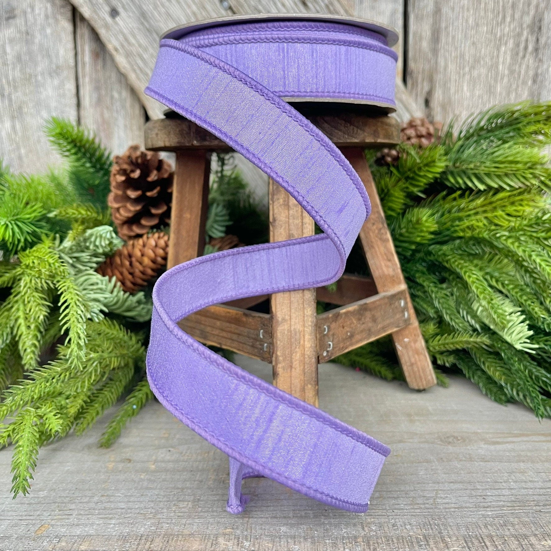 1” Lavender Dupion Ribbon, Farrisilk ribbon