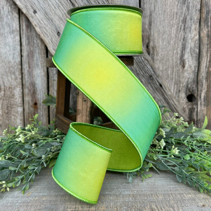 2.5" Green Prismatic Ribbon, Farrisilk RIbbon