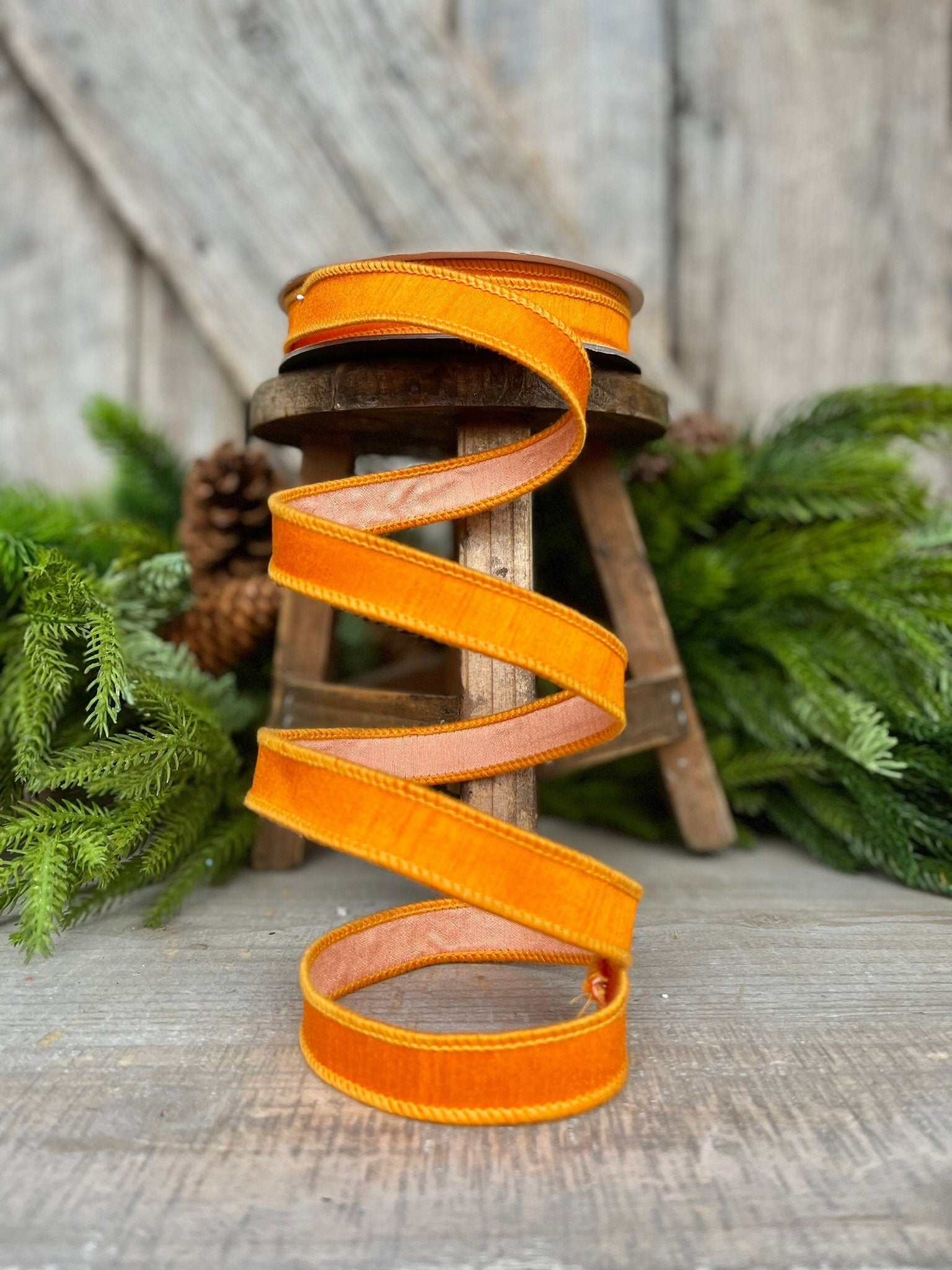 1" Orange Fusion Ribbon, Farrisilk Ribbon, Spring Summer Fall Halloween Ribbon