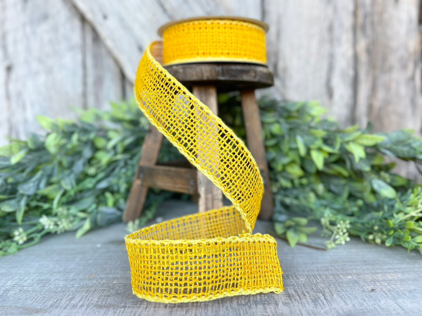 1.5" Yellow Orange Vibrant Weave Ribbon, Ribbon, Burlap Ribbon