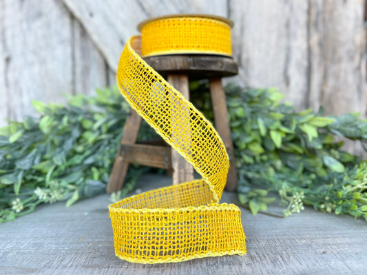 1.5" Yellow Orange Vibrant Weave Ribbon, Ribbon, Burlap Ribbon