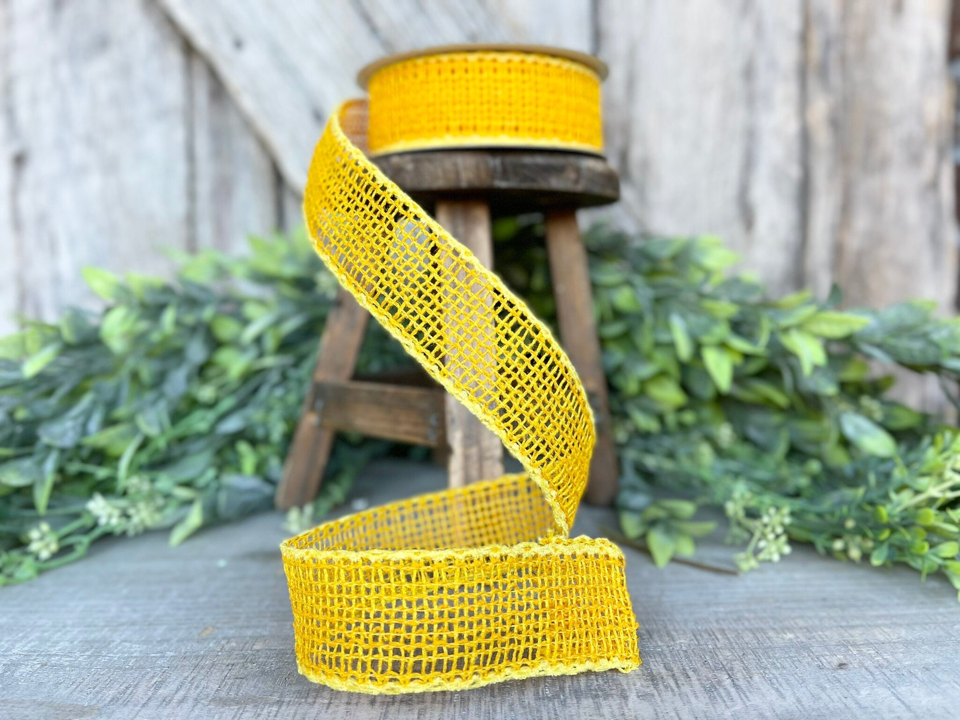 1.5" Yellow Orange Vibrant Weave Ribbon, Ribbon, Burlap Ribbon
