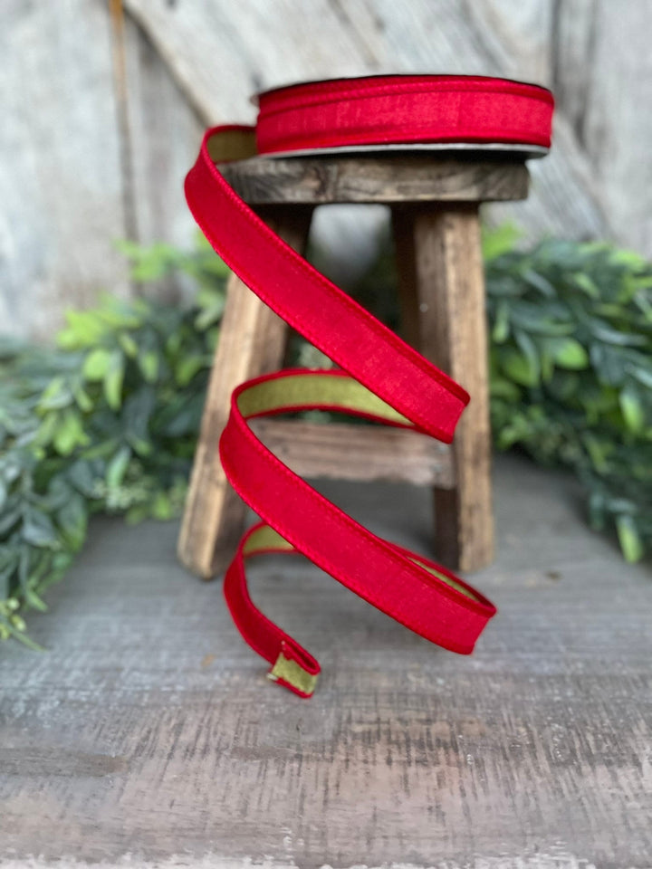 3/4" Red Green Ribbon, Farrisilk Ribbon