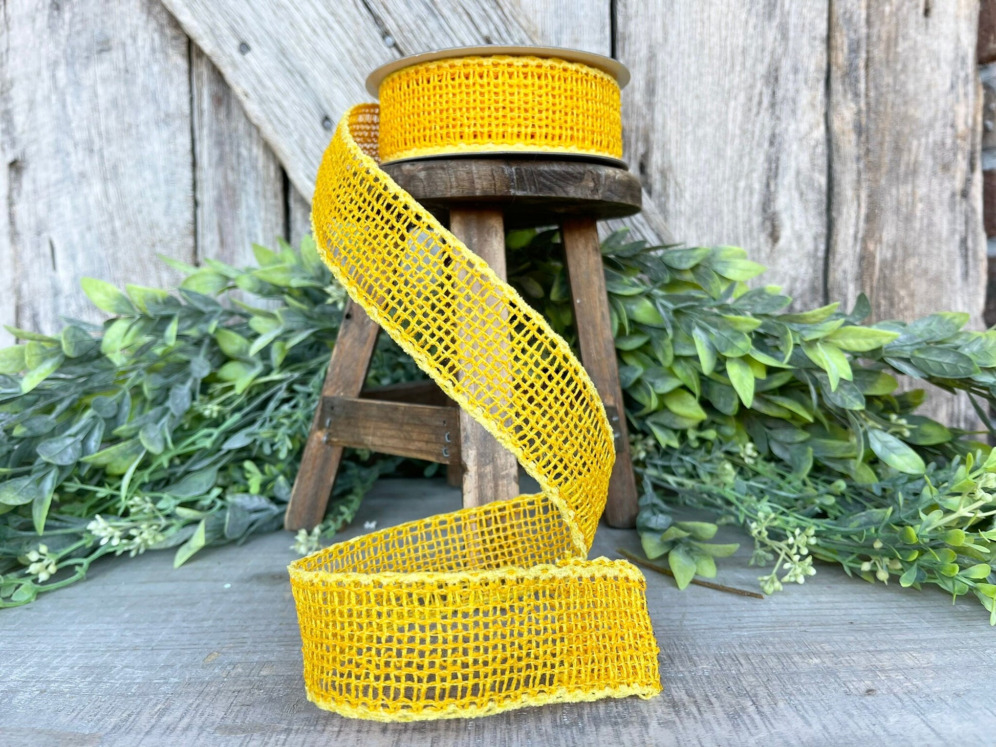 1.5" Yellow Orange Vibrant Weave Ribbon, Ribbon, Burlap Ribbon