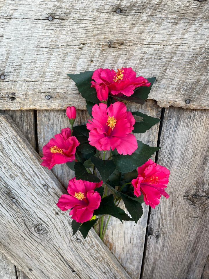 28" Hot Pink Hibiscus Stem, Artificial Stem