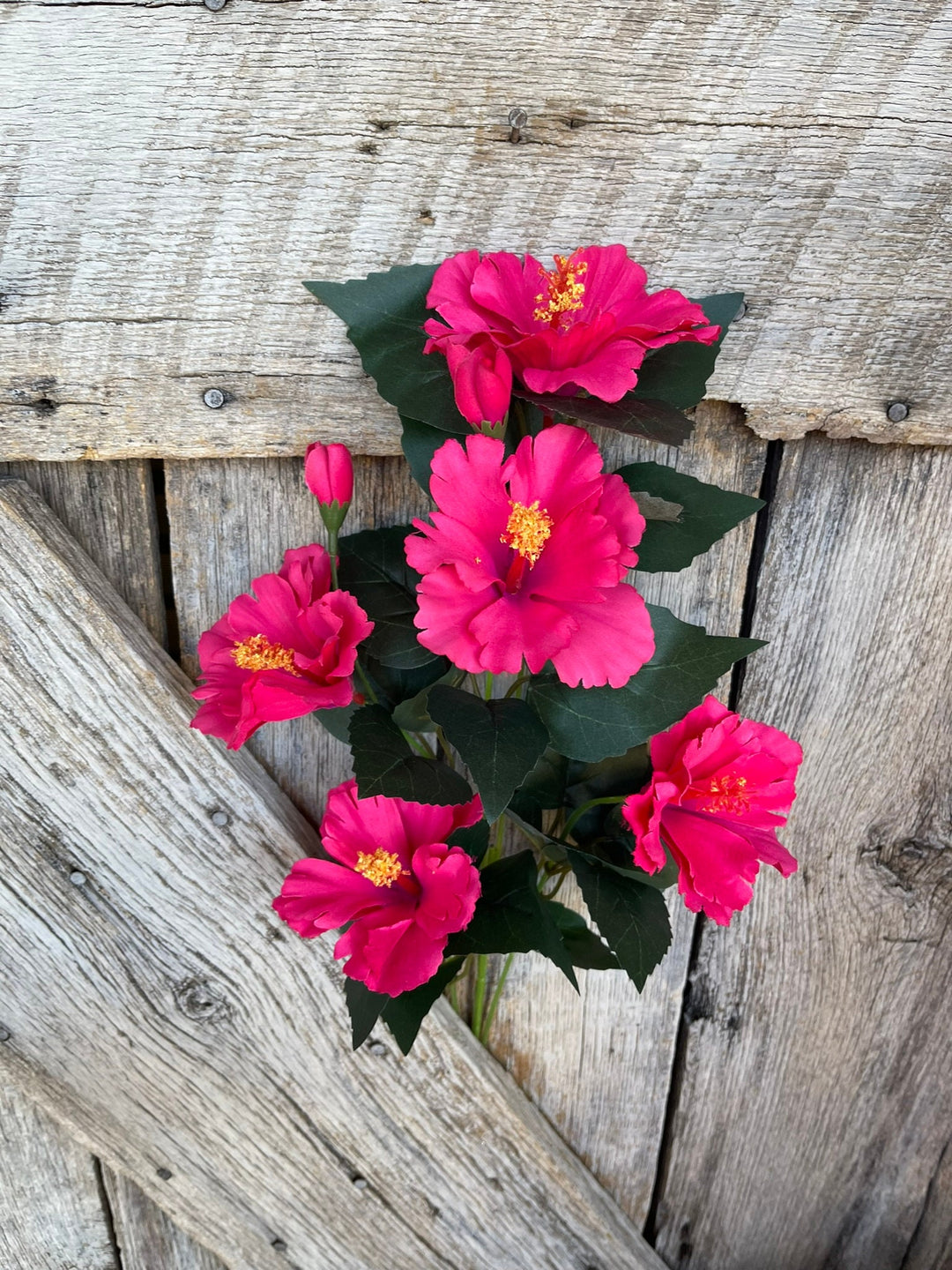 28" Hot Pink Hibiscus Stem, Artificial Stem, Hibiscus Spray