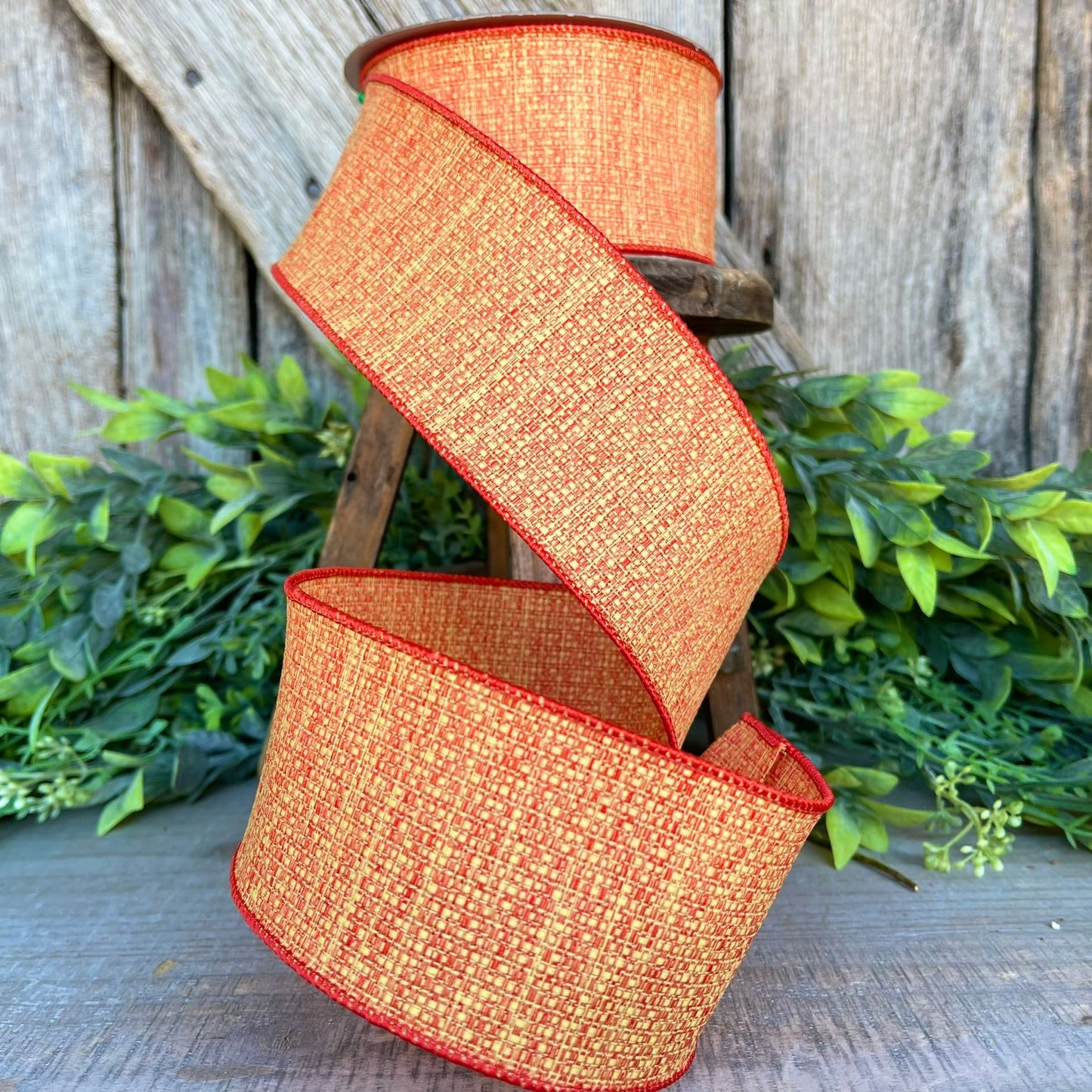 2.5" Candy Corn Tweed, Farrisilk Ribbon, Fall Ribbon