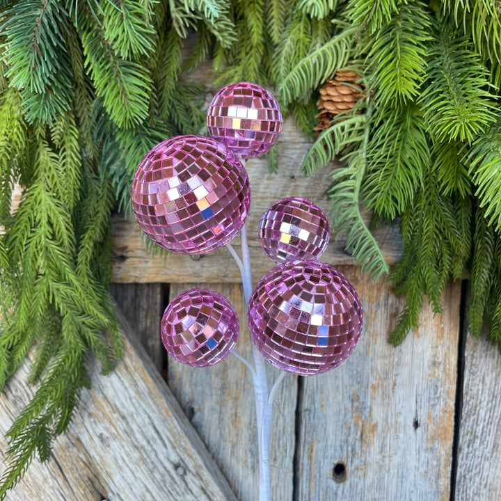 16" Pink Disco Ball Spray, Pinkmas Decor, Pink Disco Balls