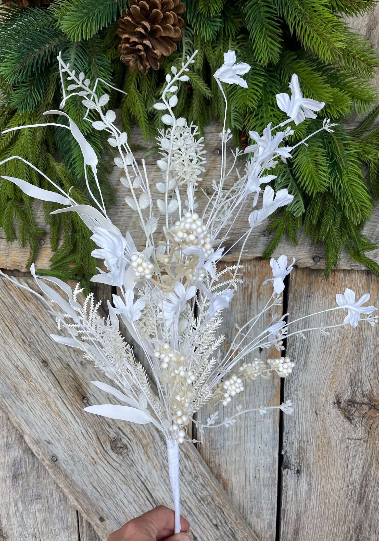 24" White Christmas Bush, Christmas 60919, White Filler Bush