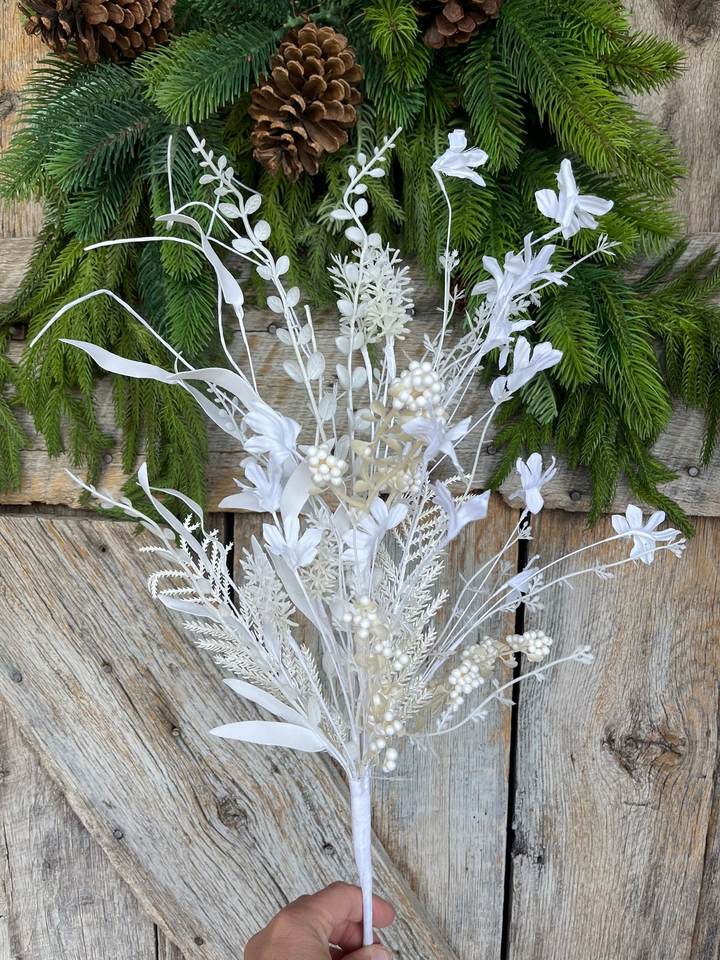 24" White Christmas Bush, Christmas 60919, White Filler Bush