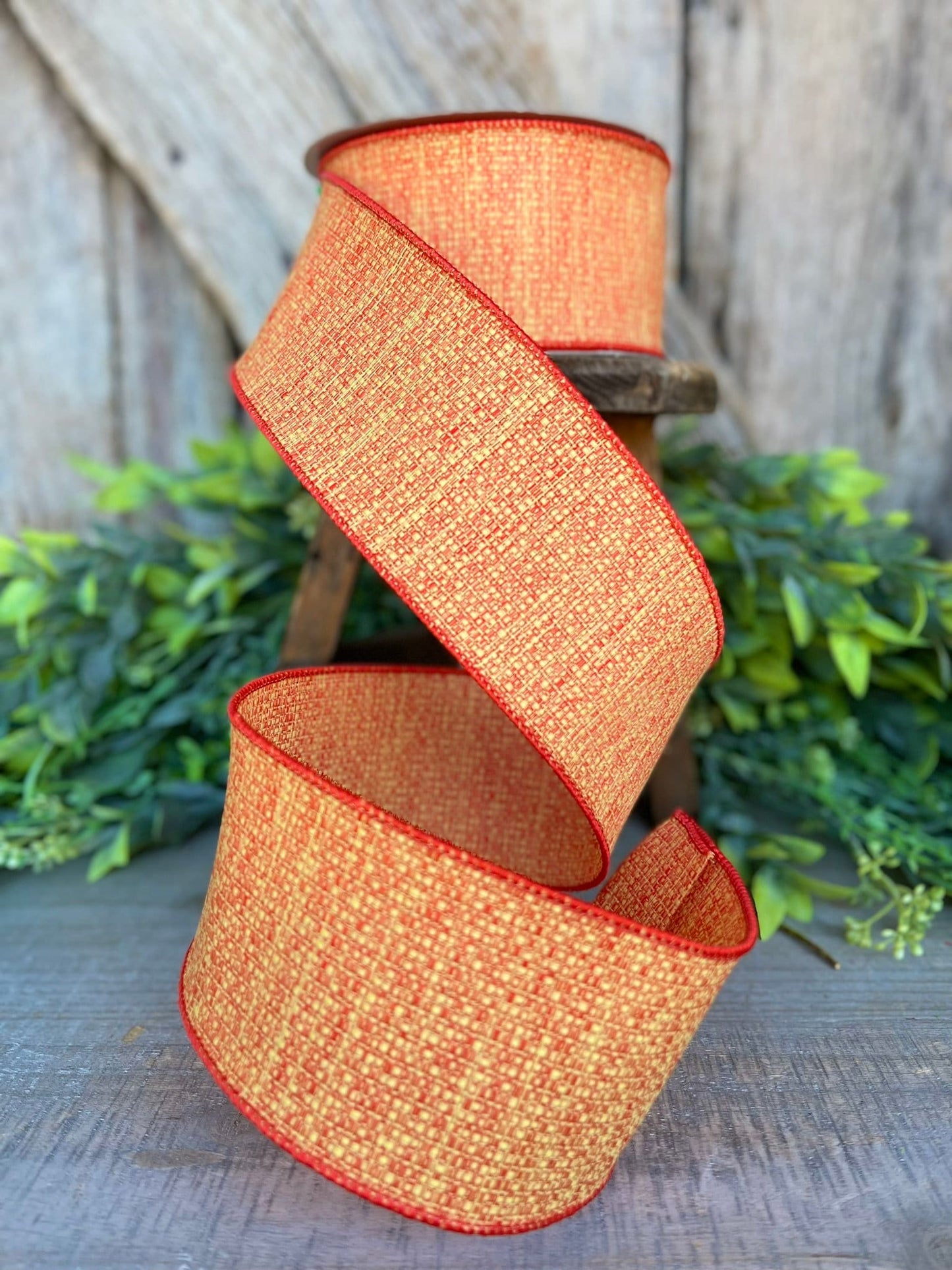 2.5" Candy Corn Tweed, Farrisilk Ribbon, Fall Ribbon