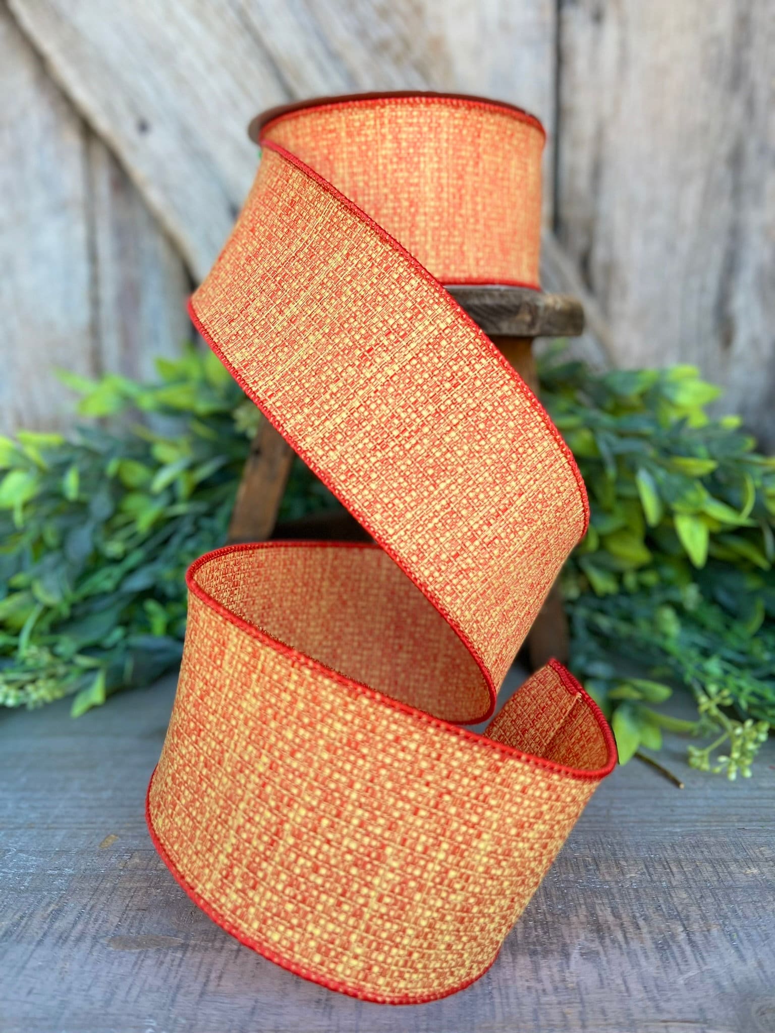 2.5" Candy Corn Tweed, Farrisilk Ribbon, Fall Ribbon