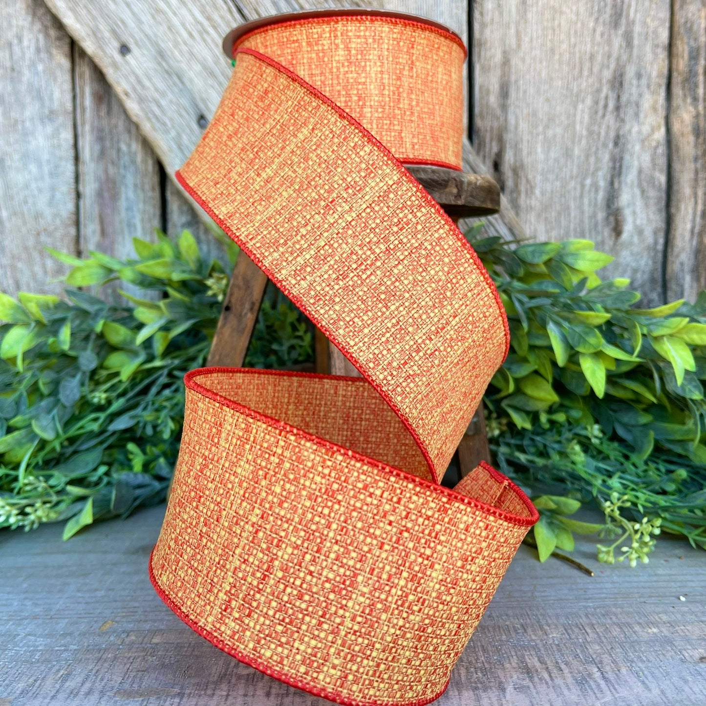 2.5" Candy Corn Tweed, Farrisilk Ribbon, Fall Ribbon