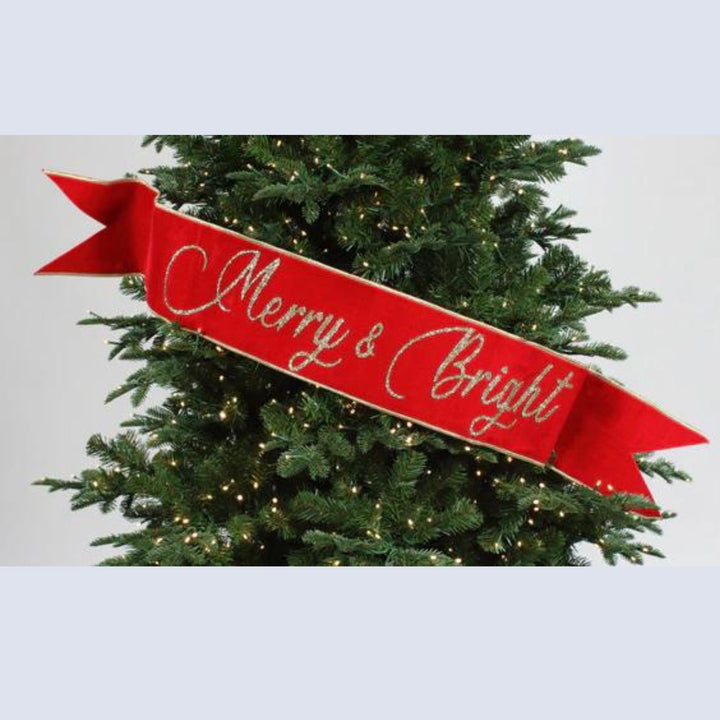 Merry &amp; Bright Banner, Christmas Tree Banner