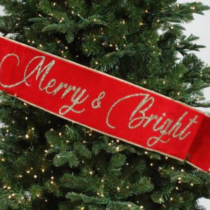 Merry &amp; Bright Banner, Christmas Tree Banner