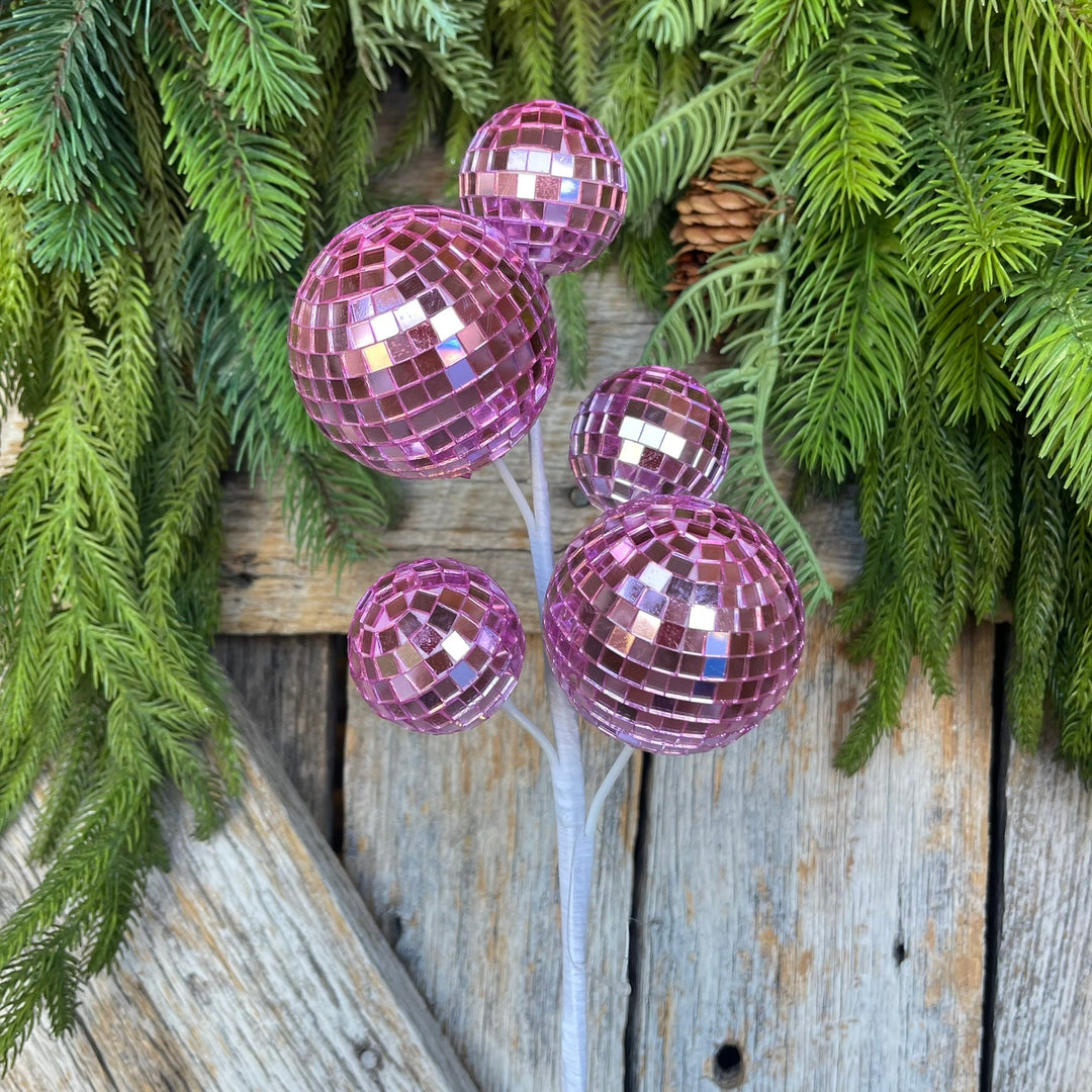 16" Pink Disco Ball Spray, Pinkmas Decor, Pink Disco Balls